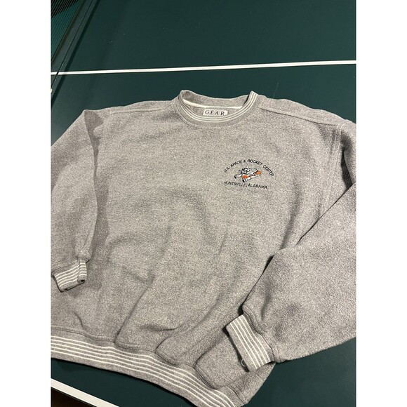 VINTAGE US Space & Rocket Center Huntsville Alabama Crew Sweatshirt MEDIUM Gray - Picture 2 of 8
